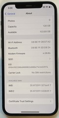USED BLACK GSM UNLOCKED iPhone 12, 128GB A2172 MGF93LL/A, 88% BATTERY iOS 17.4.1