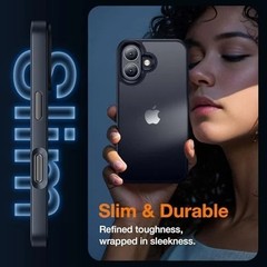 for iPhone 16 Plus Phone Case, Shockproof Military Grade Drop Protection, Black