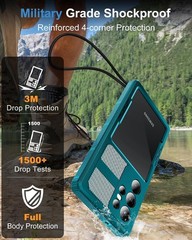 Rugged Waterproof Case for Samsung Galaxy S23 Ultra, IP68, Heavy Duty, Teal