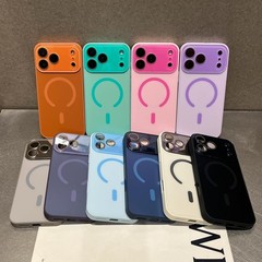 Crystal Camera Lens Protection Candy Color Magnetic Case for iPhone 17 Pro Max
