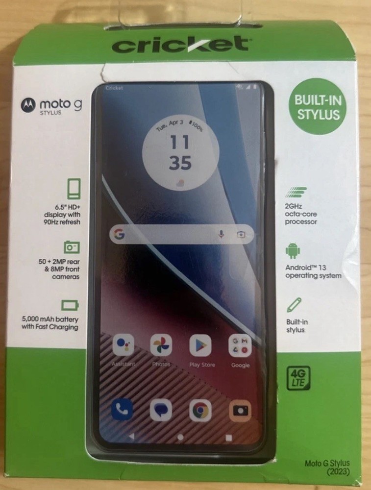 Cricket Wireless Motorola Moto G Stylus 2023 6.5&Prime;HD/50Mp/128GB/4GB Blue-37.19