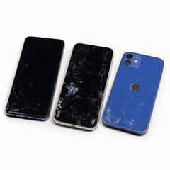 3 Phone Lot Untested 2 iPhones + 1 Samsung Galaxy For Parts Repair Cracked AS-IS