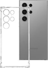 Samsung Galaxy S24 Ultra Phone Case, Clear Transparent Silicone TPU Rubber Cover
