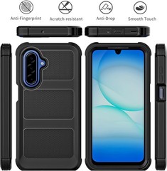 Heavy Duty Black Case for Samsung Galaxy A17 5G, Shockproof Holster with Clip
