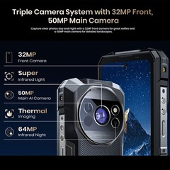 5G Thermal Imaging Camera Rugged Phone Android 16 Rangefinder Outdoors FOSSiBOT