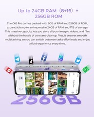 OUKITEL C65PRO Smartphone 8GB+256GB 5150mAh Dual SIM 6.7&Prime; Android 15 GPS