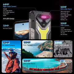 Ulefone Armor 34 Pro 5G AI Rugged DLP Projector Phone 16GB+512GB 6.95&Prime; 25500mAh