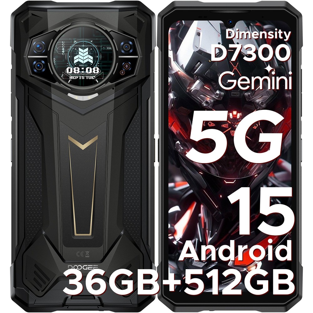 DOOGEE S200 Plus 5G Rugged Phone 2026, 36GB+512GB Android Cell Phone 6.72&Prime; FHD