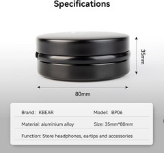 KBEAR BP06 IEMs Case, Portable Aluminum Alloy Earbuds Case for KZ ZS10 PRO, ZS12