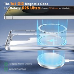 Samsung Galaxy S25 Ultra Case Crystal Clear Transparent Slim Magnetic Anti-Yello