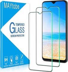 2 Pack Clear Tempered Glass Screen Protectors for Samsung Galaxy A20, Case Frien