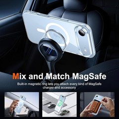 Designed for iPhone Air Case Clear, Shockproof Slim Magnetic Phone Case 6.5 inch