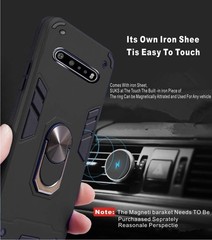 For LG Velvet 5G, LG Velvet – Phone Case with Belt Holster, Shockproof-Black