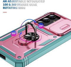 Samsung Galaxy A55 Case with All-Angle Rotating Kickstand & Sliding Camera Cover