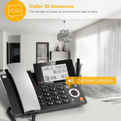 CL84218 DECT 6.0 Corded/Cordless Phone System with Smart Call Blocker, Answering