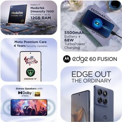 Motorola Edge 60 Fusion 5G (Slipstream 256GB 12GB RAM) 6.67  » Global Version.