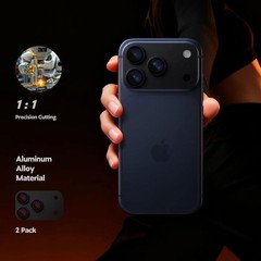 iPhone 17 Pro Camera Protector (2 Pack), Aluminum Alloy Metal Matte Case Tempere