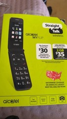 Alcatel MyFlip Flip Phone 4GB Black Straight Talk Wireless 2MP Camera
