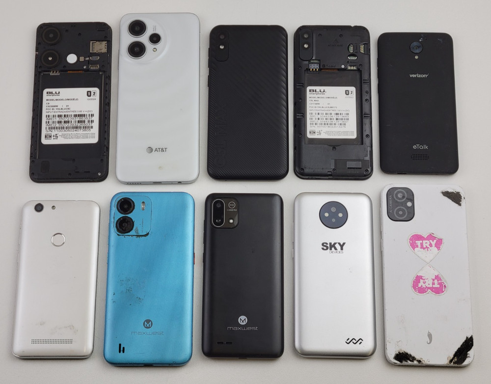 **BULK SMARTPHONE PARTS / REPAIR LOT of 10 DEVICES** Mixed Brands & Carriers