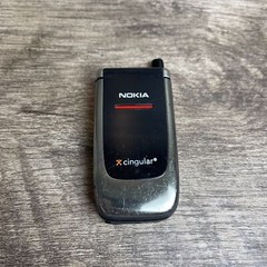 Nokia 6061 Black Color Screen Dual Band Single Sim Cingular Flip Cellular Phone