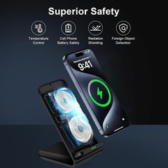Wireless Fast Charger Stand for Samsung Galaxy S25 Ultra, S25 Edge