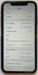 FULLY FUNCTIONAL GSM UNLOCKED iPhone 11, 64GB A2111 MHC43LL/A 26.3.1 80% BATTERY