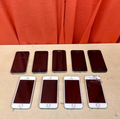 Lot Of 9 Random Apple Iphones 5S And SE 1st Gen Black White Rose Gold 1529