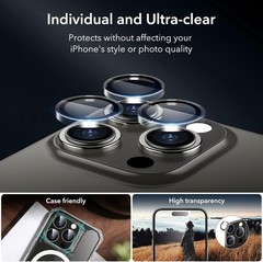 [3+1 PCS] Screen Protector & Camera Lens Protector for iPhone 15 Pro Max 2.5D Cu