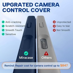 iPhone 17 Pro Max Magnetic Case, Dark Blue, Silicone Camera Control, Shockproof