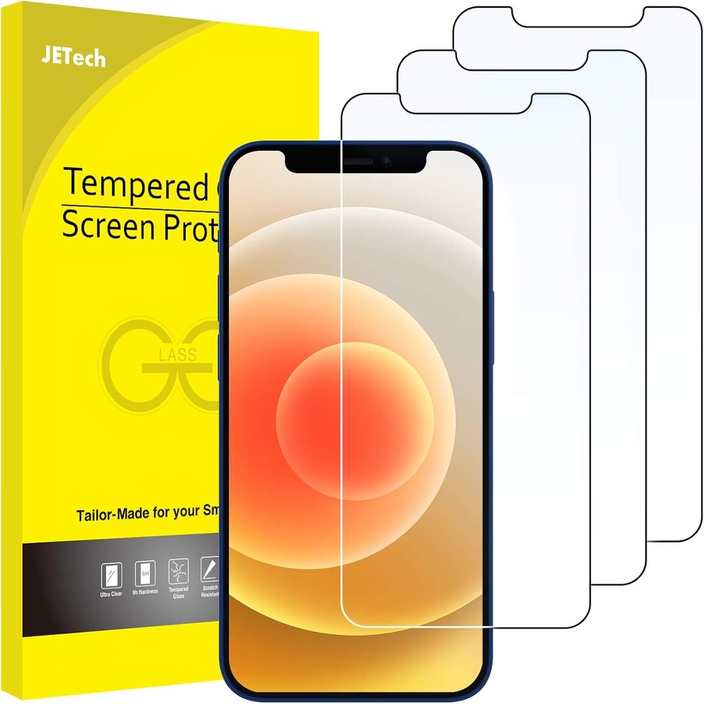 3-Pack Screen Protector for iPhone 12/12 Pro 6.1-Inch, Tempered Glass Film