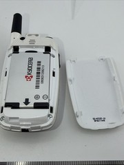 Kyocera Virgin Mobile White & Black Wireless Color Screen Cellular Flip Phone