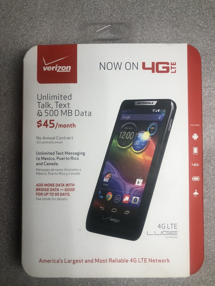 Motorola Luge 4th Generation LTE Luge – 16 GB – Verizon Smartphone – New Sealed