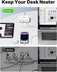 165W USB-C Fast Charger Block for MacBook/iPhone 16 5FT Cord