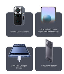 Xiaomi Redmi Note 10 PRO MAX 4G LTE Dark Night – 6GB RAM – 128GB ROM – India NEW