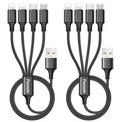 Multi Charging Cable, 2Pack 4FT 4 in 1 Charging Cable for iPhone16/15/14/Android