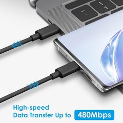 25W USB-C Fast Charger Block with C-to-C Cable for Galaxy S24/S23/S22, Pixel 8/7