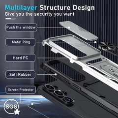 Samsung Galaxy S26 Ultra Case with Slide Camera Lens Cover, Screen Protector, Ki