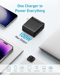 100W USB-C Charger Adapter with 5FT Cable for MacBook Air, iPhone 16/17