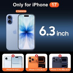 iPhone 17 Case Clear with Screen Protector & Anti-Yellowing, Military-Grade Prot