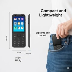 TIQ Mini M5 Android 13 Phone 3GB RAM 32GB 2.8&Prime; Touchscreen, Google Play