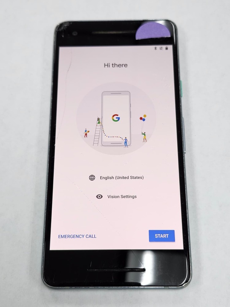 DEFECTIVE – Google Pixel 2 – 64 GB – Blue – Unlocked – G011C – 12339