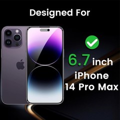 3PCS Privacy Screen Protector & Camera Lens Protector for iPhone 14 Pro Max 6.7