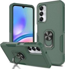 Samsung Galaxy A05s Case, Dual Layer Shockproof Kickstand Phone Case, Dark Green