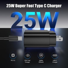 25W USB-C Fast Charger Block 4-Pack for Samsung Galaxy S24/S25, 6ft & 1 Included