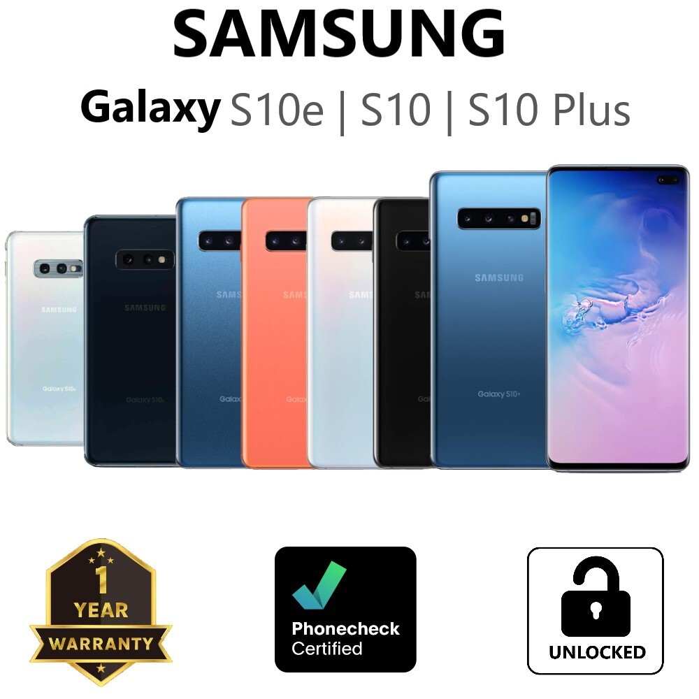 Samsung Galaxy S10 | S10 Plus | S10e – 128GB | 512GB – (Unlocked) – Excellent