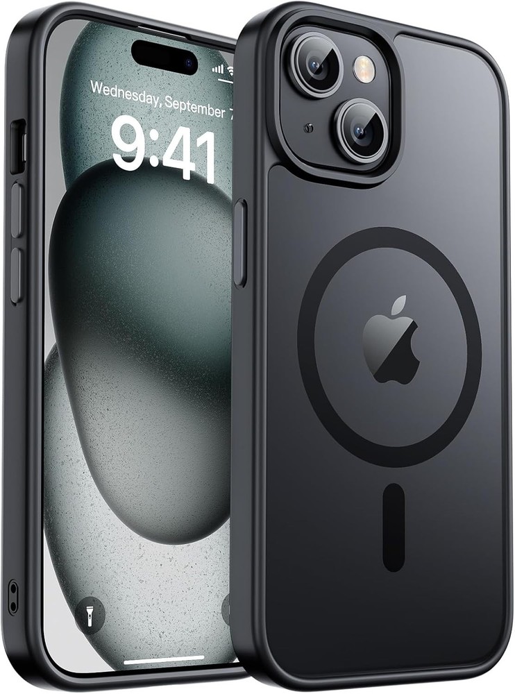Magnetic for iPhone 15 Case & iPhone 14 Case, Translucent Matte Shockproof Cover