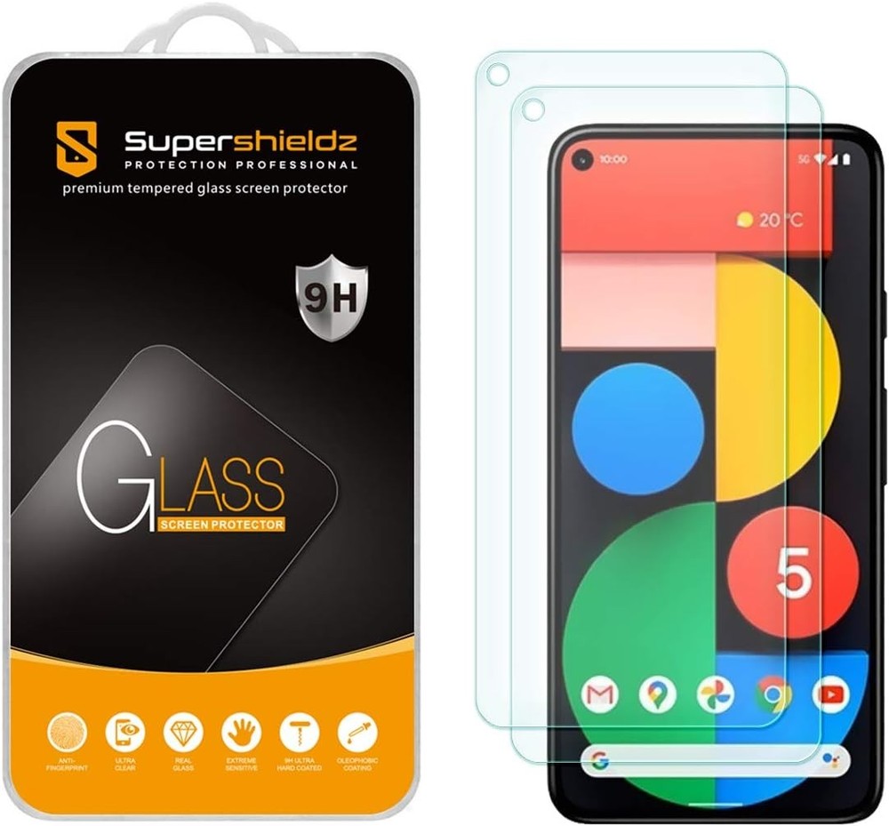 2 Pack Tempered Glass Screen Protectors for Google Pixel 5 0.33mm Bubble Free An