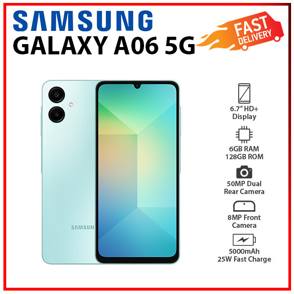 Samsung Galaxy A06 5G 6GB+128GB GREEN Dual SIM Unlocked Android Smartphone