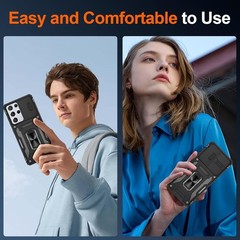For Samsung Galaxy S21 Ultra Case w/ Military Grade Protective Cover & Kickstand