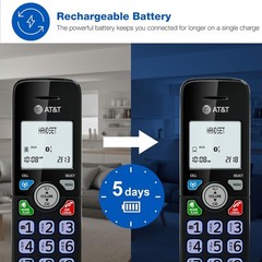 DECT 6.0 Cordless Phone, 2-Handset – Smart Call Blocker, Bluetooth Connect to Ce